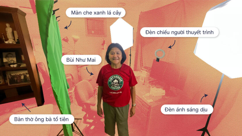 Bùi Như Mai tại nhà của bà
